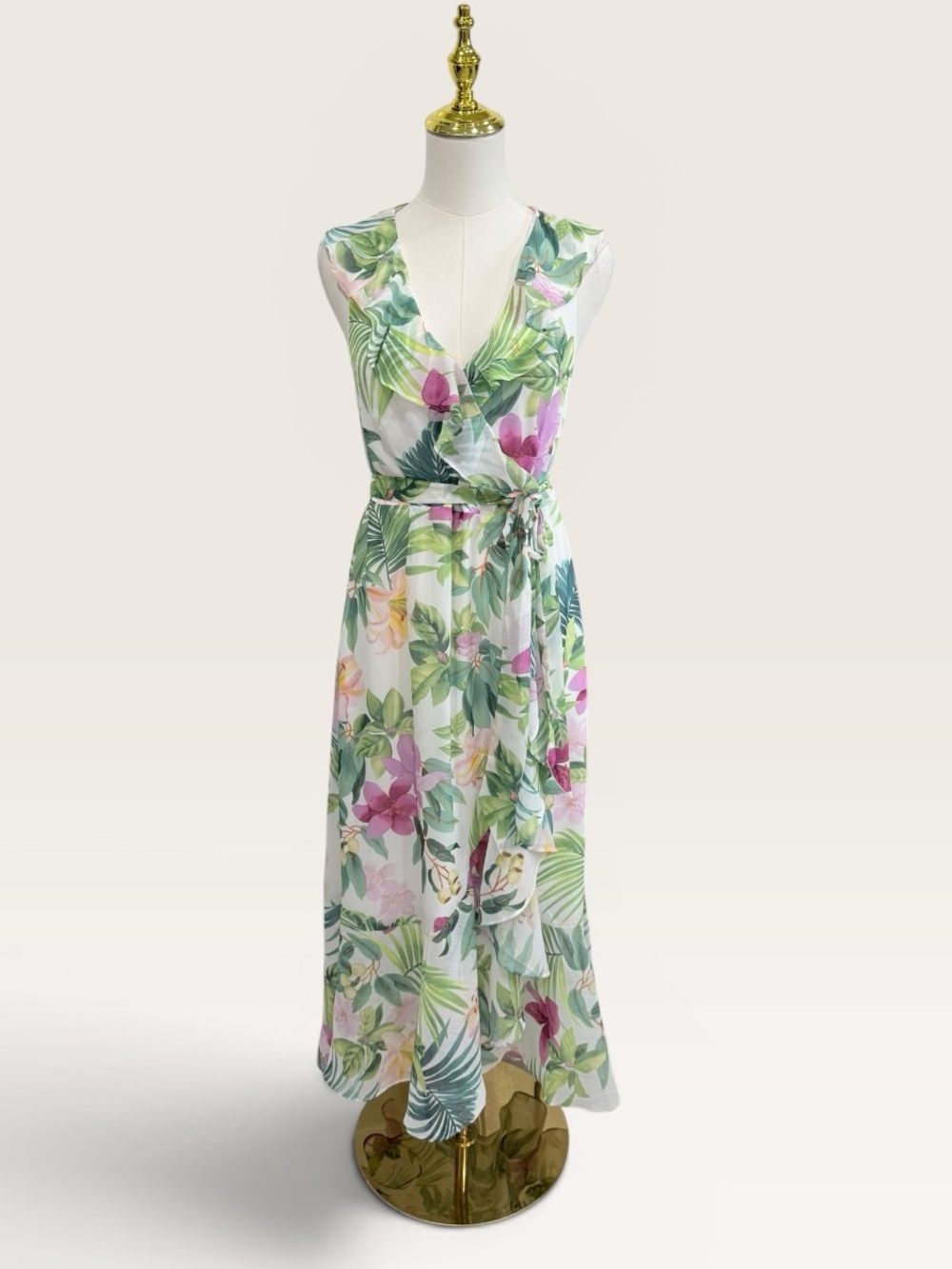 Tommy Bahama XS Tropical Bliss Printed Sleeveless Belted Dress White Multi NWT - Picture 3 of 15